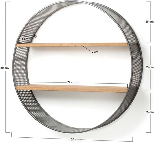 Laforma Wandregal Celinni Rund Metall Grau La Forma